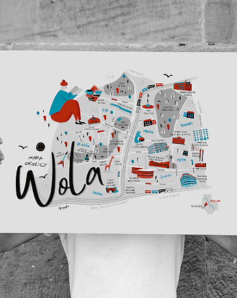 Warszawa Wola Mapa plakat 70x50 cm, Cyrografik