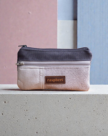 Portfel damski szary, raspberi