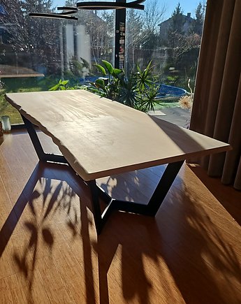Drewniany stół dębowy 180x90 cm naturalna krawędź, Wzorek Systems
