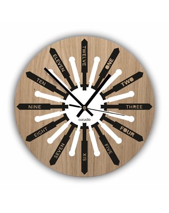 Drewniany zegar ścienny Z6 30 cm, Cucudo Home