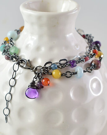 Mix kamieni w srebrze - bransoletka, Sunflower Kornelia Kubinowska