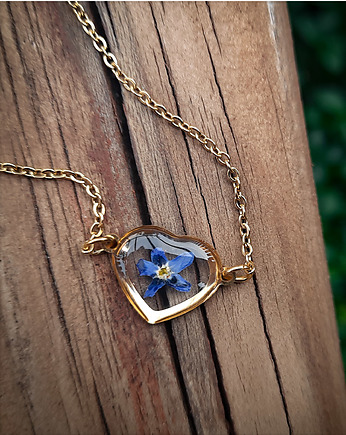 Bransoletka serce z niezapominajkami, Figa handmade accessories