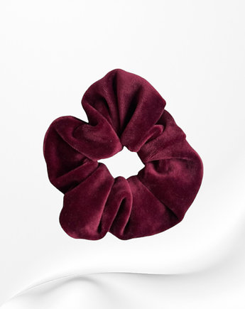 Gumka frotka scrunchie welurowa bordowa, Zdunetti