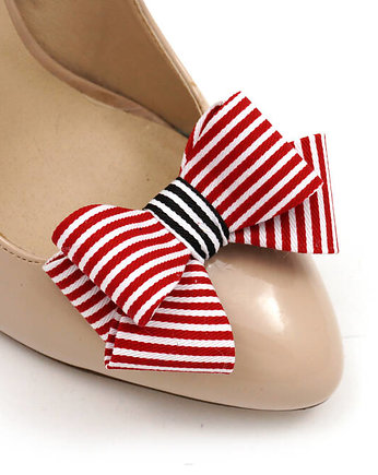 Klipsy do butów Coquet-Kokardy Style/Red Stripes, Coquet