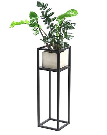 Kwietnik Metalowy Stojak na kwiaty 70x21cm czarny LOFT, JAKPOLDESIGN