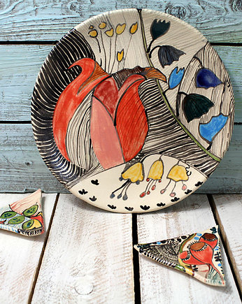 malowane talerze -  Boski Tulipan /24 cm, Studio Mini Forma