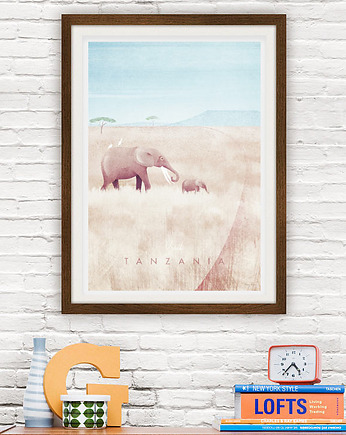 Tanzania - vintage plakat A3 giclee, minimalmill