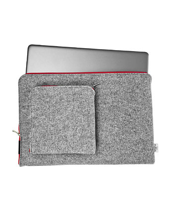 ETUI Z FILCU na laptopa czerwony zamek, purol design