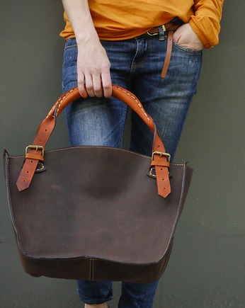 Kuferek torba skórzana ręcznie wykonana  S, Ladybuq Art Studio