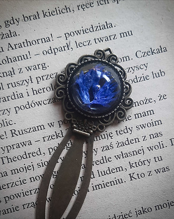 Zakładka z płatkami chabrów, Figa handmade accessories