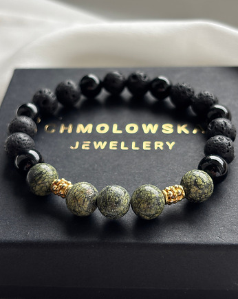 Bransoletka  męska Serpentynit, Chmolowska Jewellery