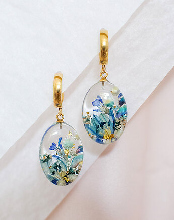 Kolczyki z kompozycją kwiatową, nature gift