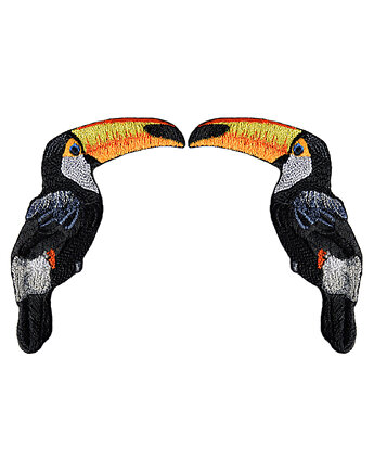 Naszywka naprasowanka termoprzylepna haftowana TUKANY ZESTAW 7,5x10cm, Wyszywane