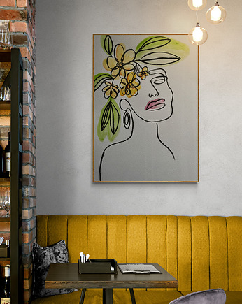 Flower Lady, malowany obraz, AAS Art Studio