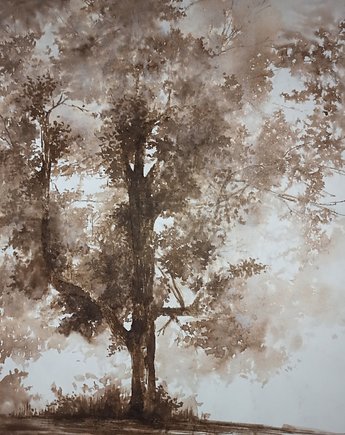 WYPRZEDAŻ SZTUKI! Ecolina Drzewo oryginalny obraz 300g 32x46 cm, Kwitnace