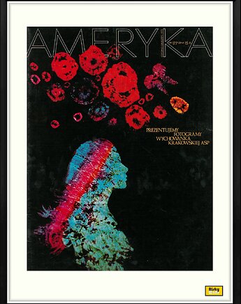 Plakat Oprawiona okładka miesięcznika AMERYKA z 1973 r, aut. Ryszard Horowitz, RiskyWalls