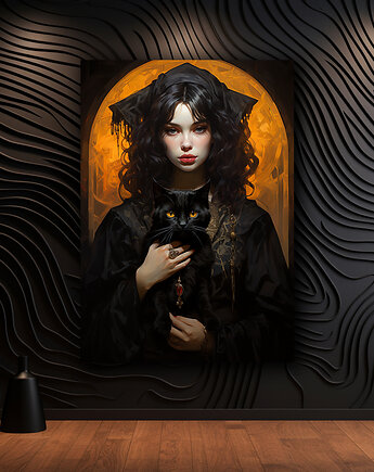 Portret Czarownicy - Plakat - Druk - Czarownica, Wiedźma, Halloween #22, Black Sapphire Art