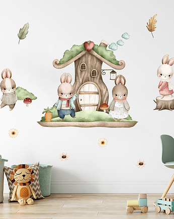 Naklejki ścienne dla dzieci XXL Bajkowe króliczki, Wallie Studio Dekoracji