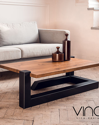 Stolik kawowy lity dębowy Drewno Design Loft Dąb, ving