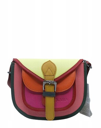 Torebka damska listonoszka skórzana regulowany pasek kolorowa OLIVKA, Olivka Warsaw