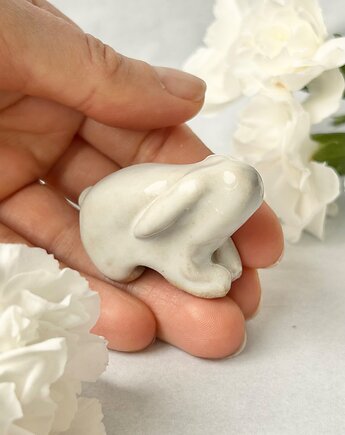 Biały króliczek - ceramiczna miniaturowa figurka, Och ceramika