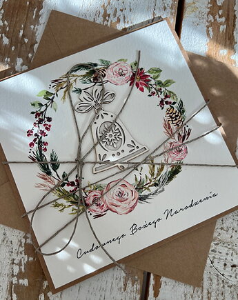 Wyjątkowa ręcznie robiona kartka świąteczna na Boże Narodzenie, sorte