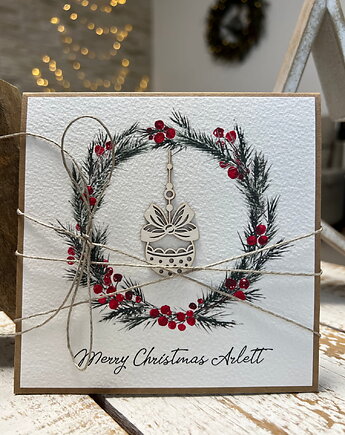 Wyjątkowa ręcznie robiona kartka świąteczna na Boże Narodzenie, sorte