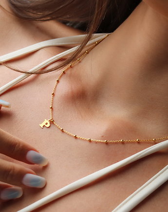 Naszyjnik kulkowy literka srebro 925 pozłacane (literka do wyboru), Coccola JEWELLERY