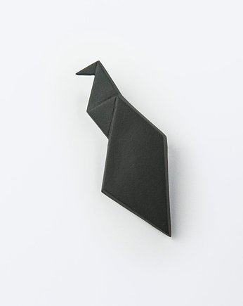 Broszka Porcelanowa Origami Paw Czarna, StehlikDesign