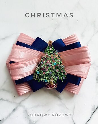 Brosza z Choinką Święta Mikołajki, Pudrowy Różowy