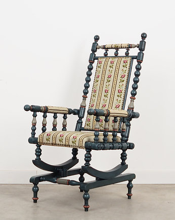 Fotel bujany sosnowy, duński design, lata 60, produkcja: Dania, Przetwory design