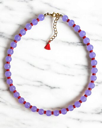 Choker : lavender & red : summer collection, kaktusia