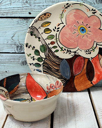 malowane talerze -  Boski Kwiat /24 cm, Studio Mini Forma