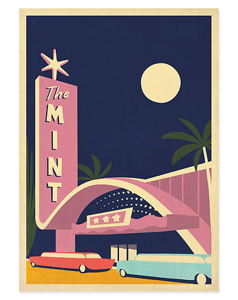 Plakat retro - The Mint, Vegas, Kasyno, USA, Galeria EMU