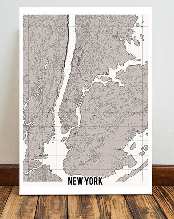 New York NY mapa plakat  50x70 cm / A3 / A4, Miss Rabbit Mr Fox
