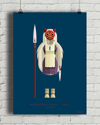 Księżniczka Mononoke - plakat anime Ghibli, minimalmill