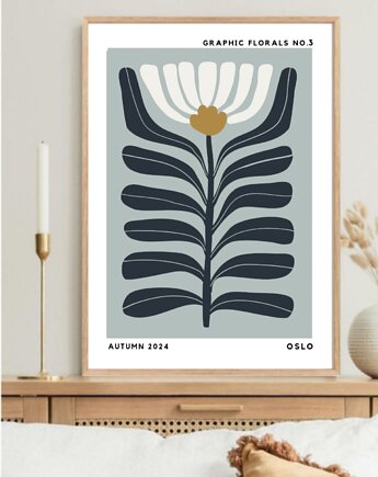 PLAKAT dekoracyjny , kwiaty ilustracja, flower market, black dot studio