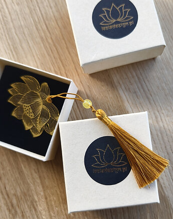 LOTOS - złota zakładka botaniczna z chwostem, LEELA DESIGN