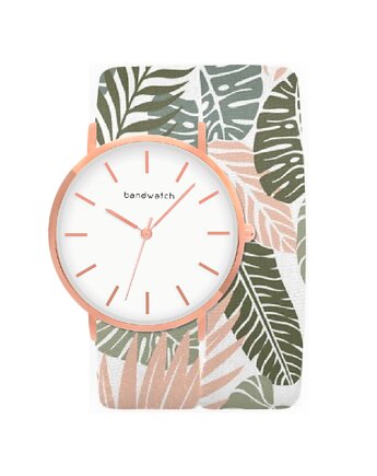 Zegarek damski wiązany - Paradise island - Tarcza Różowe złoto, Bandwatch