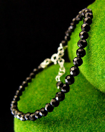 Bransoleta - Black - Srebro Czarny Turmalin - 4 -, Kuźnia Nehesi