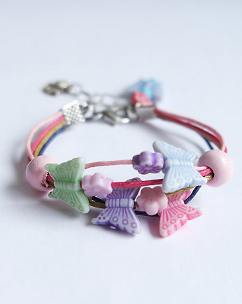 Bransoletka - Motylki 3 - sznureczki - dla dzieci, yenoo