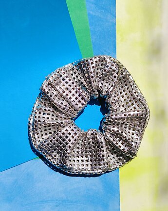 SCRUNCHIE srebrna skóra, Woo Hoo