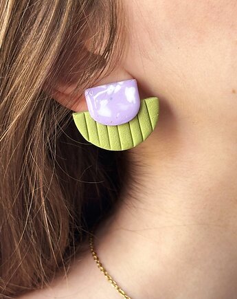 Wiosenne kolorowe kolczyki wkrętki, Moonflower Handmade