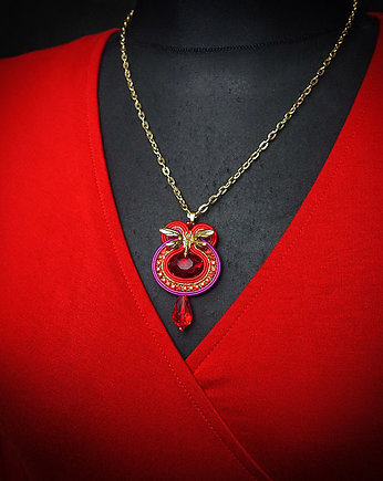 Wisiorek soutache z ważką., Mró Soutache