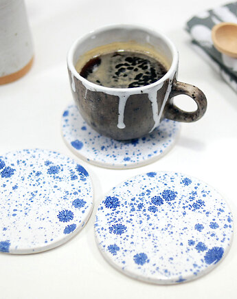 Nakrapiane podkładki pod kubek - lód, 10FingersArt