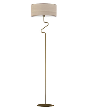 Skandynawska lampa stojąca z fornirowym kloszem MORONI ECO, LYSNE