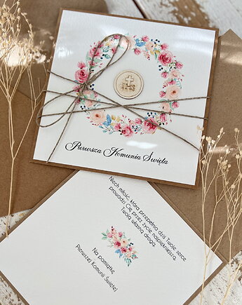 Najpiękniejsza ręcznie robiona kartka komunijna, prezent, sorte