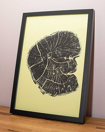 BOTANICZNY Plakat Grafika PLASTER DREWNA Abstrakcja ramka A4 ko no, Kuźnia Obrazów