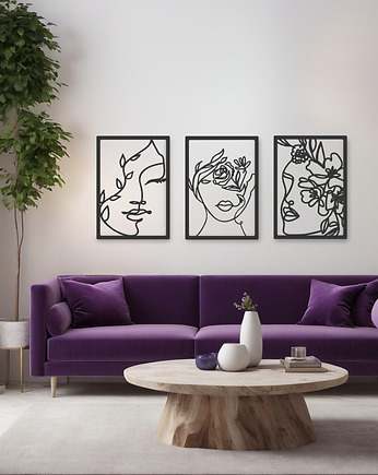 Metalowe obrazy Kobiety z Kwiatami (Zestaw), Vavum Furniture