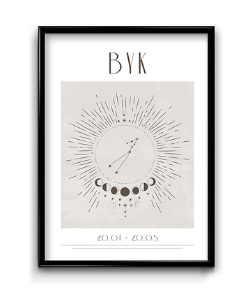 Plakat Byk Boho, Bury Lis